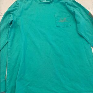 Vineyard Vines Men's Aqua Long Sleeve Tee